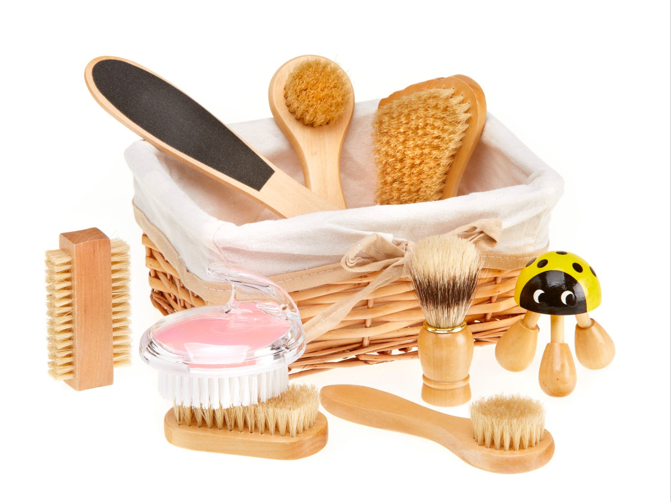 Natural Body Brushes Basket