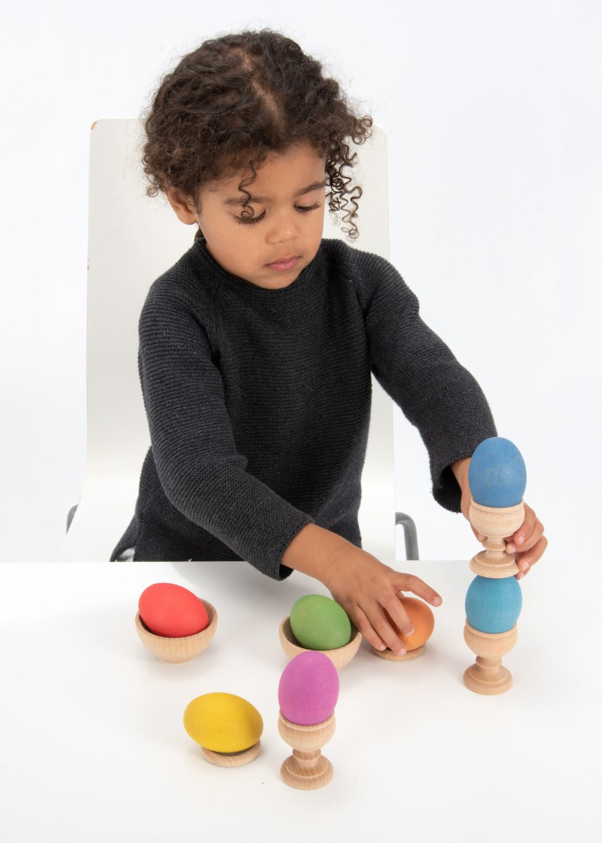 Rainbow Wooden Eggs