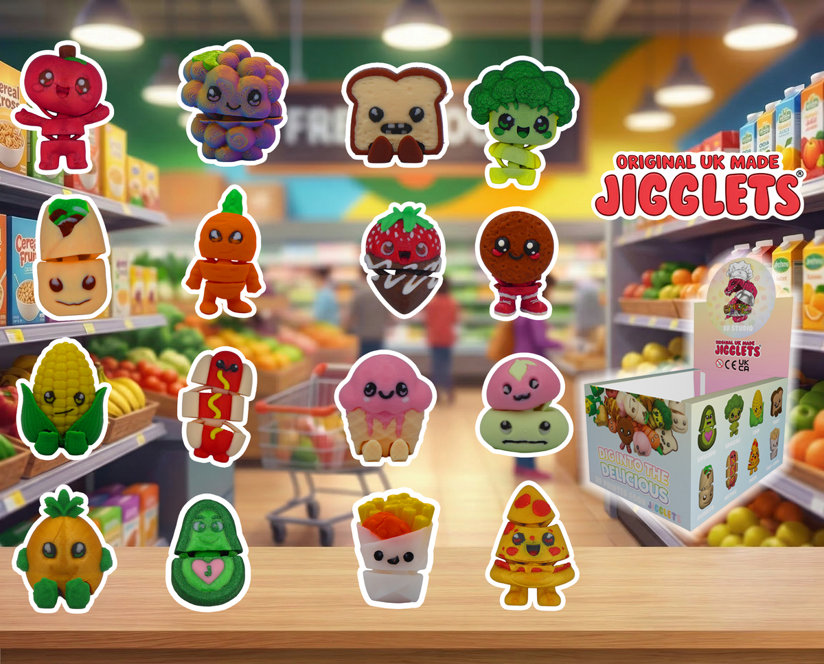 Jigglets - Dig into Delicious - Set of 4 - Fidget Collectibles