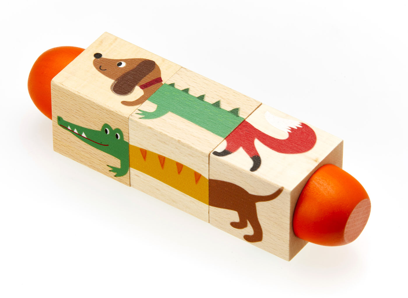 Wooden Animal Twisty Puzzle, set of 2