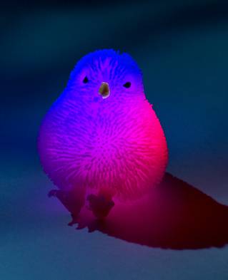 Rainbow Puffer Chicks, set B - green, orange & pink