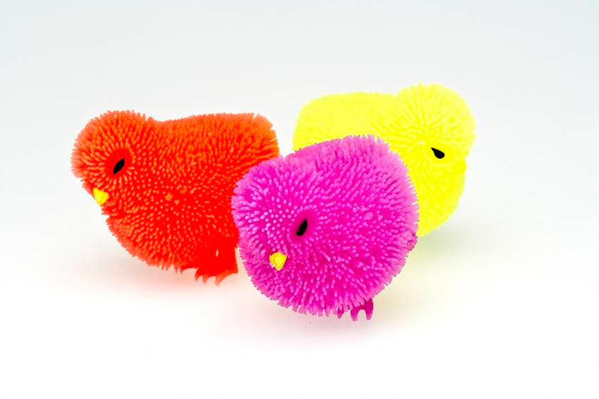 Rainbow Puffer Chicks - set A - Red, Yellow & Purple