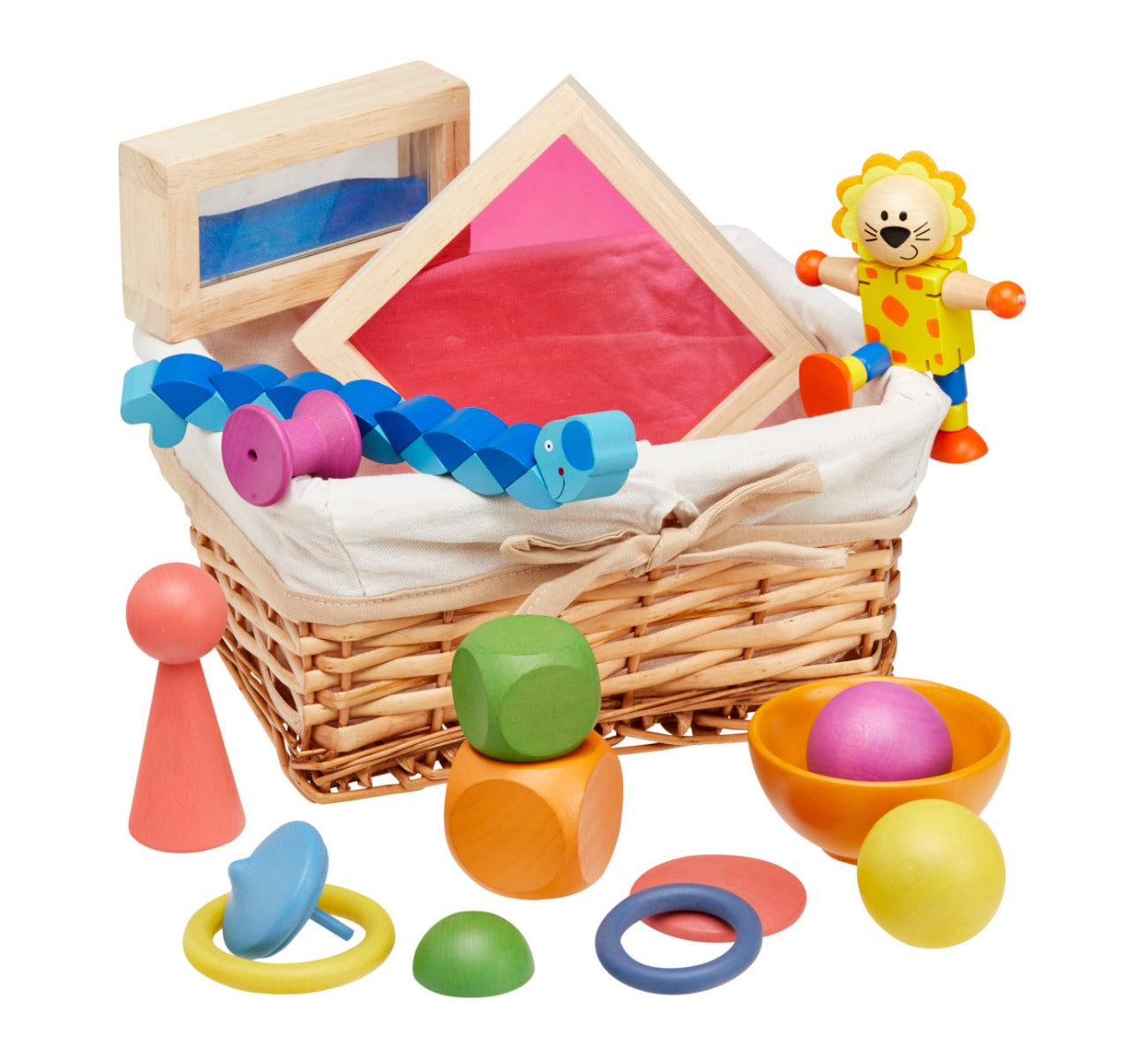 Rainbow Wooden Exploration Basket