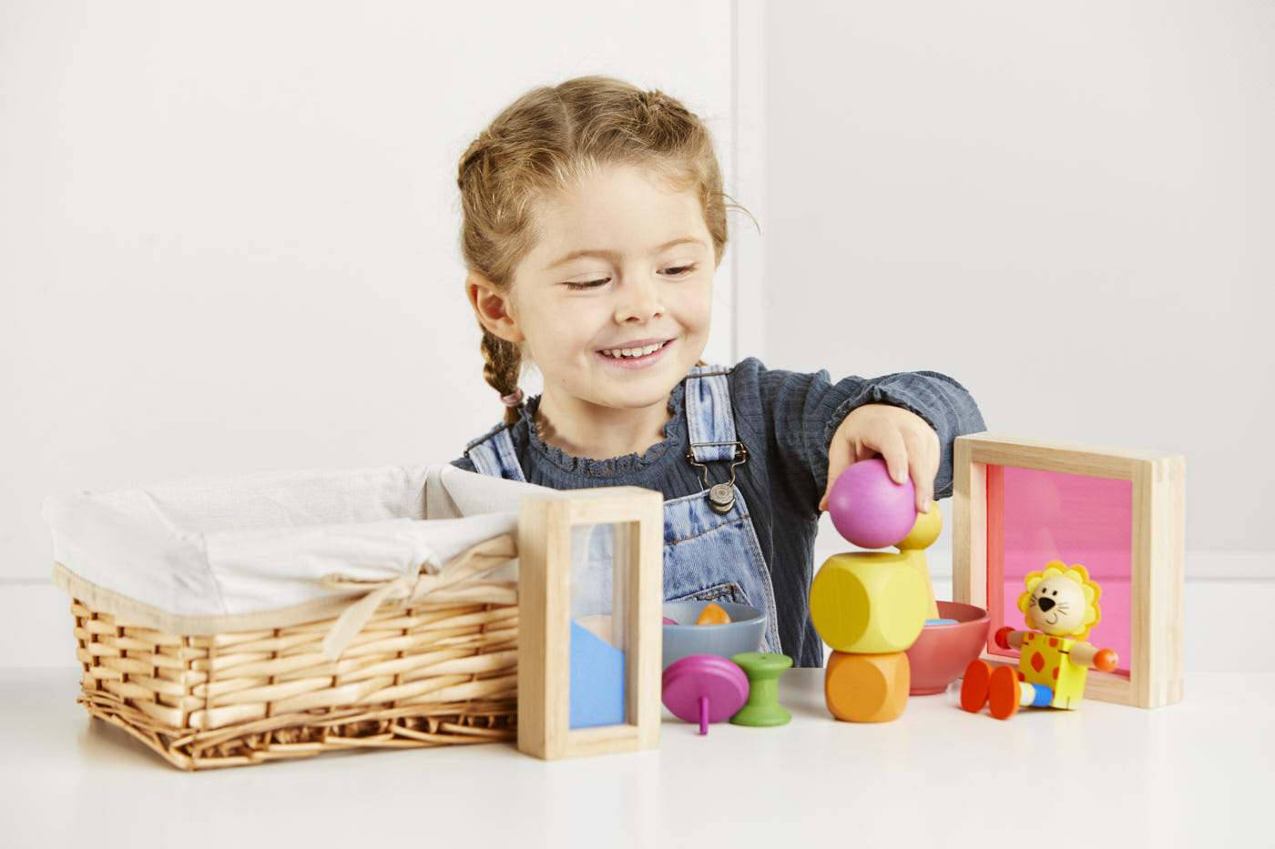 Rainbow Wooden Exploration Basket