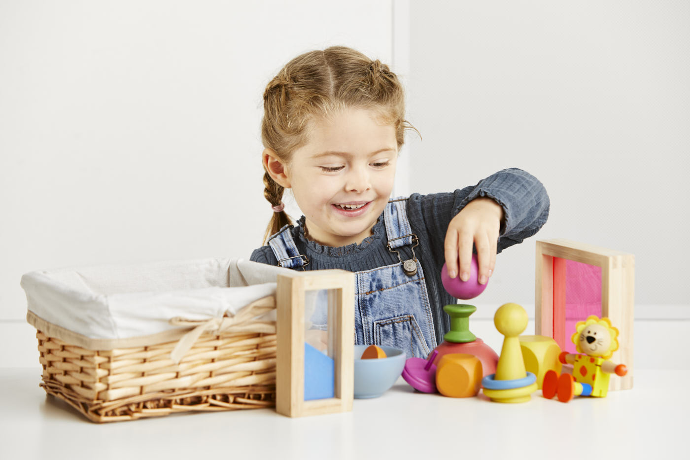 Rainbow Wooden Exploration Basket