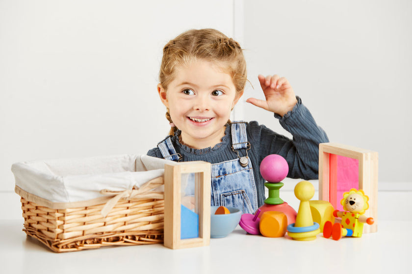 Rainbow Wooden Exploration Basket