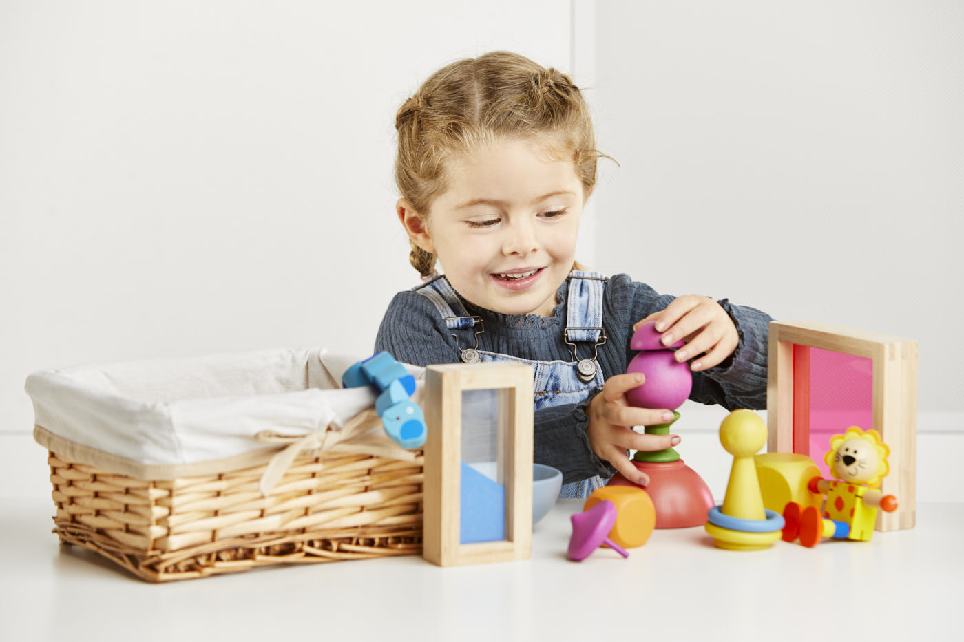 Rainbow Wooden Exploration Basket