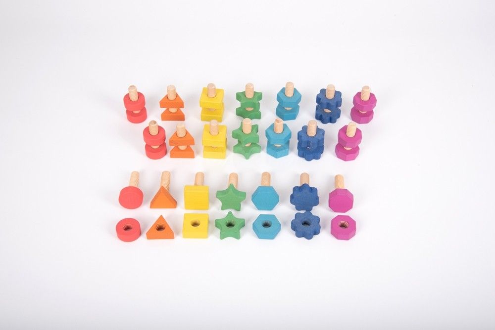 Rainbow Wooden Nuts & Bolts