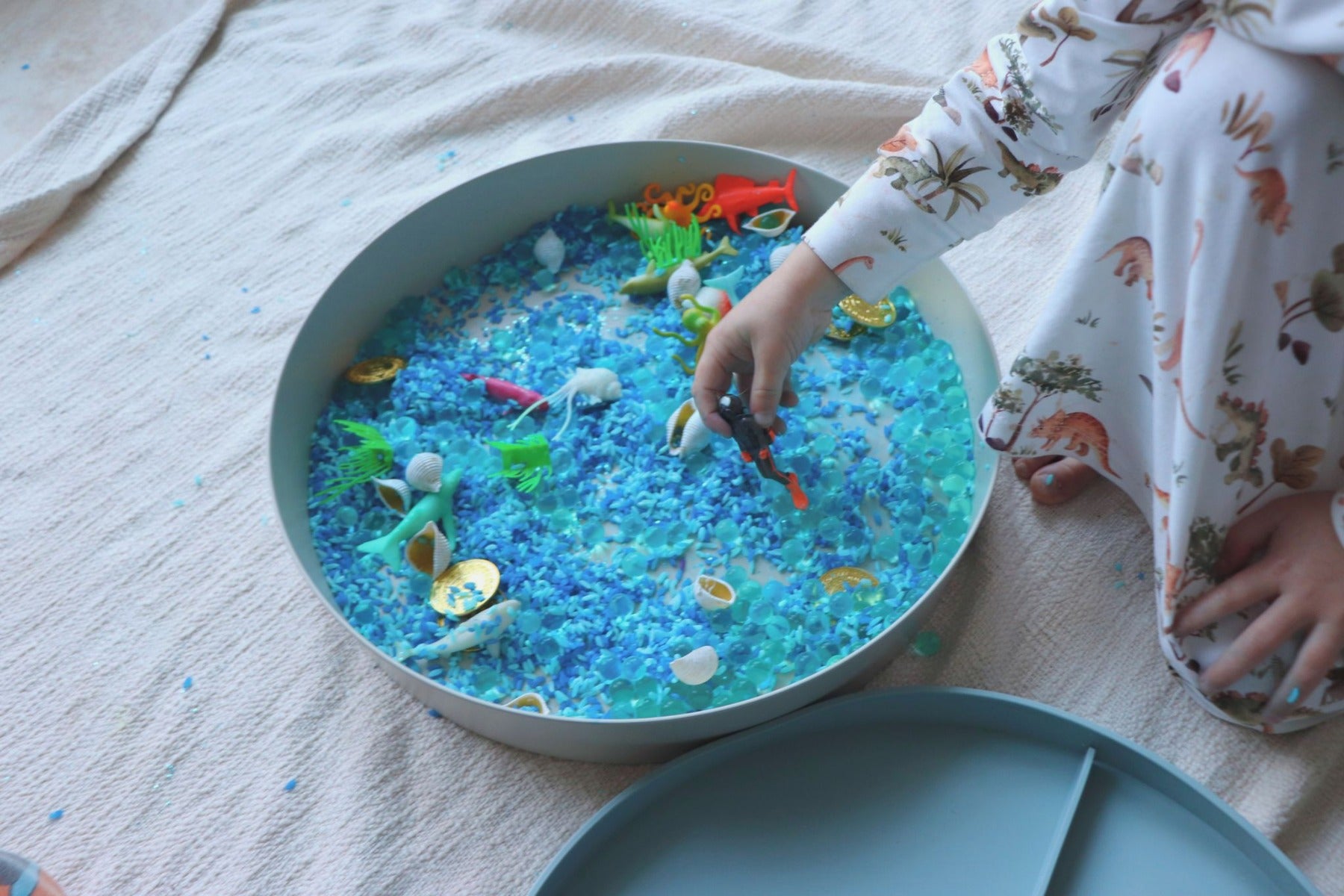 Sensory Tray Play with Lid